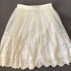Cream Midi Skirt